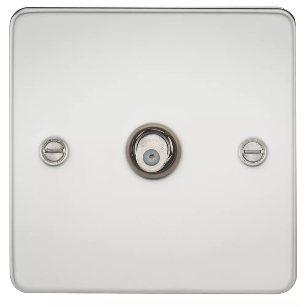 Knightsbridge 1Gang FType Satellite Socket Polished Chrome Screwfix