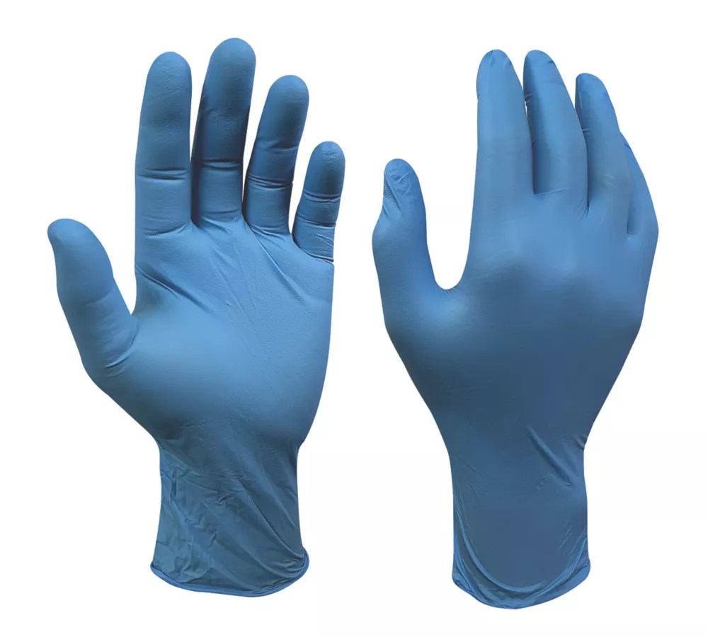 Site Nitrile PowderFree Disposable Chemical Gloves Blue Large 100 Pack