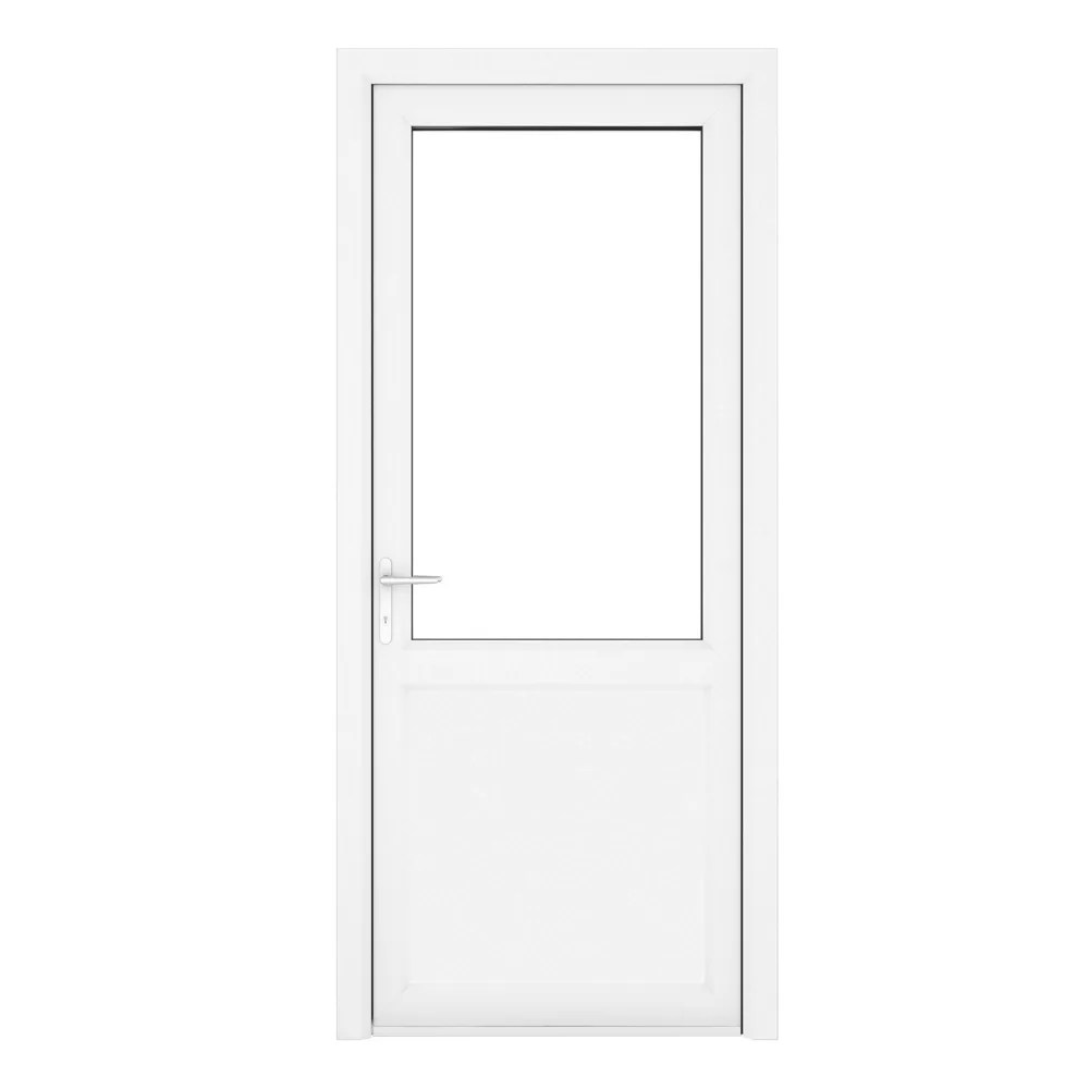 Crystal 1Panel 1Clear Light RightHanded White uPVC Back Door 2090mm