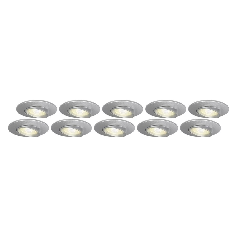 4lite Tilt Fire Rated GU10 Downlights Satin Chrome 30 Pack Screwfix