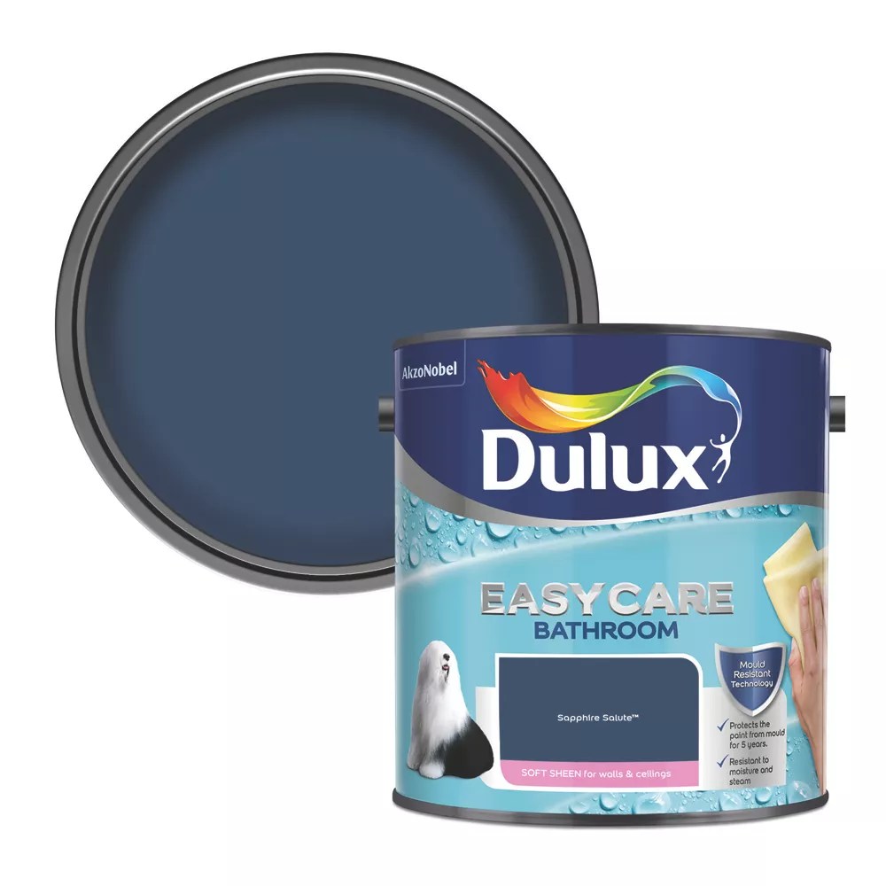 Dulux Easycare 2.5Ltr Sapphire Salute Soft Sheen Emulsion Bathroom