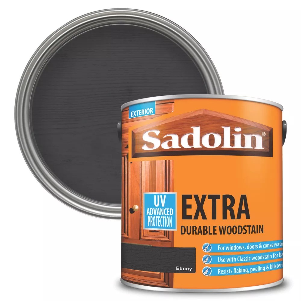 Sadolin 2.5Ltr Ebony SemiGloss SolventBased Exterior Wood Stain Screwfix