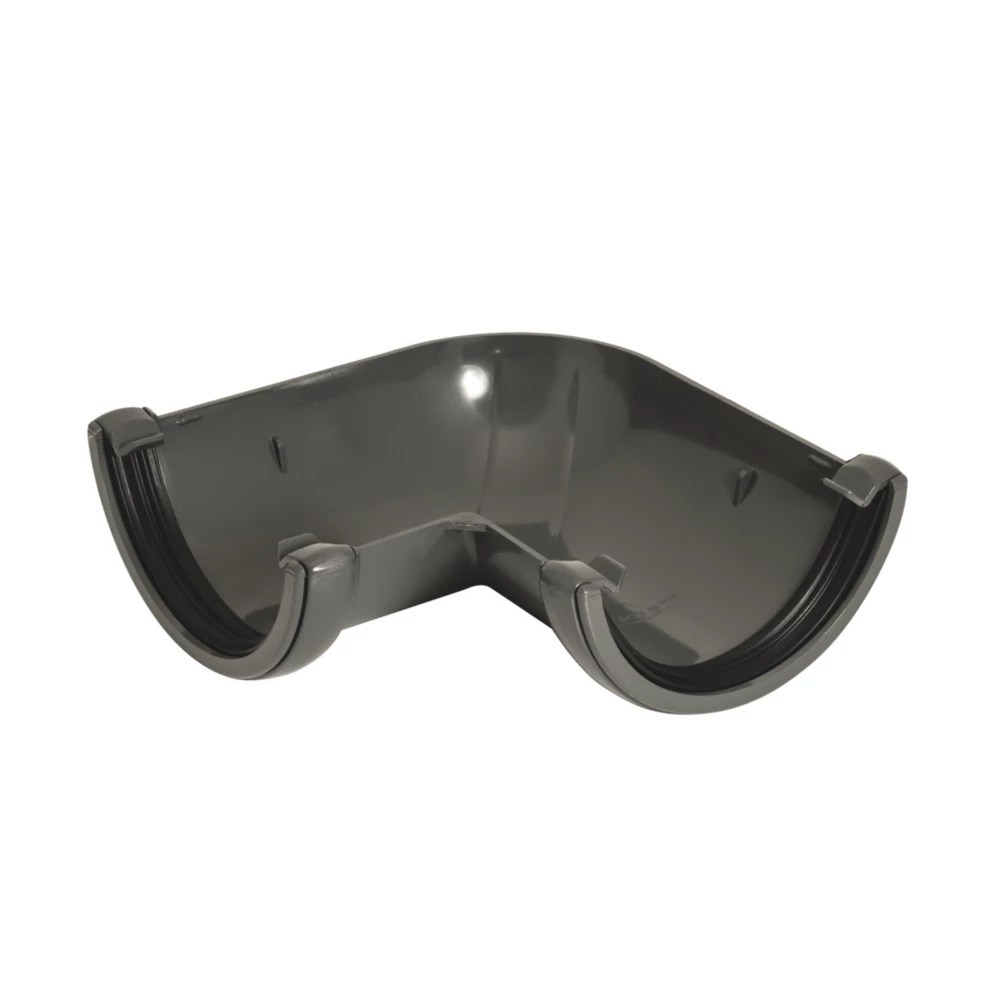 FloPlast uPVC 90° Half Round Gutter Angle Anthracite Grey 112mm Screwfix