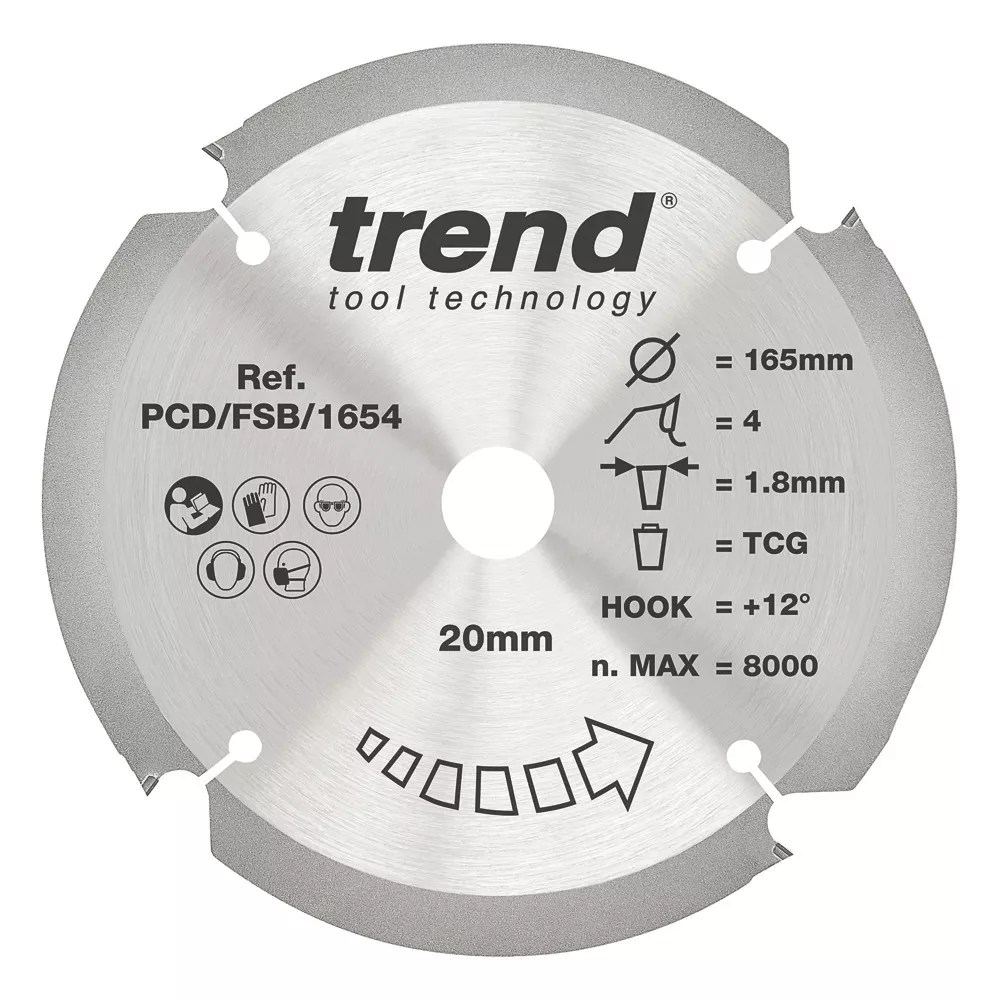Trend MultiMaterial Saw Blade 165mm x 20mm 4T Screwfix
