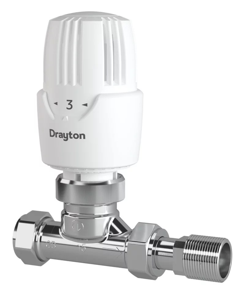 Drayton RT414 White Straight Thermostatic Radiator Valve with Auto