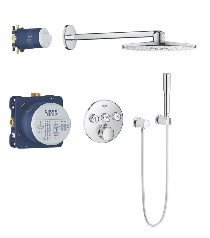 Grohe Grohtherm SmartControl 3 Button Round with Rainshower SmartActive
