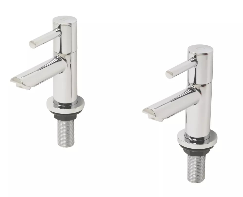 Swirl Essential Bathroom Basin Taps Chrome 1 Pair Screwfix