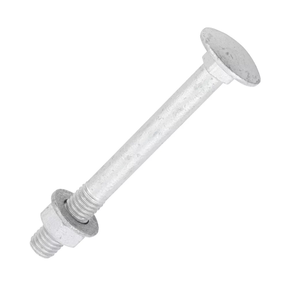 Timco Exterior Coach Bolts Carbon Steel Organic Silver Coating M8 x 75mm 10 Pack Screwfix