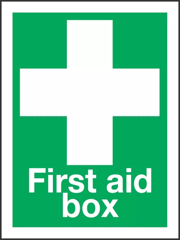 "First Aid Box" Sign 200mm x 150mm Screwfix