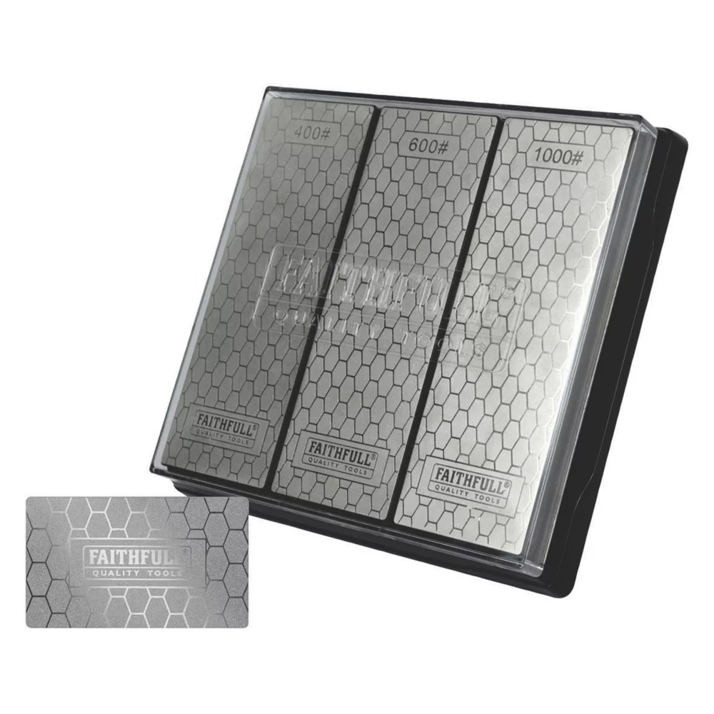 Faithfull Diamond Sharpening Stone Set Screwfix