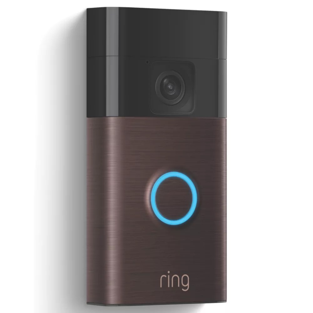 Ring Wired or Wireless Smart Video Doorbell Bronze Screwfix