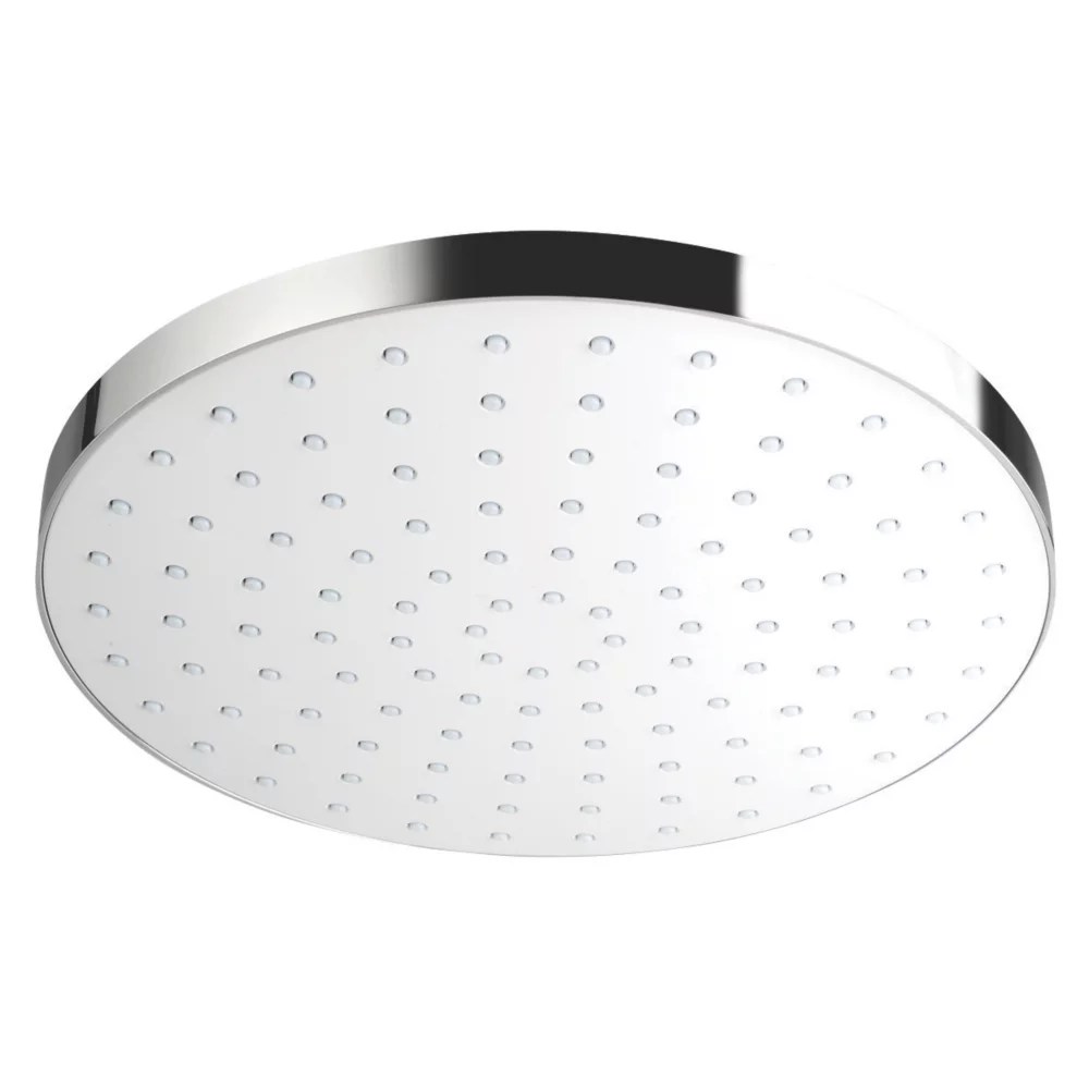 Mira Beat Deluge Tilt Shower Head Chrome / White 250mm Screwfix