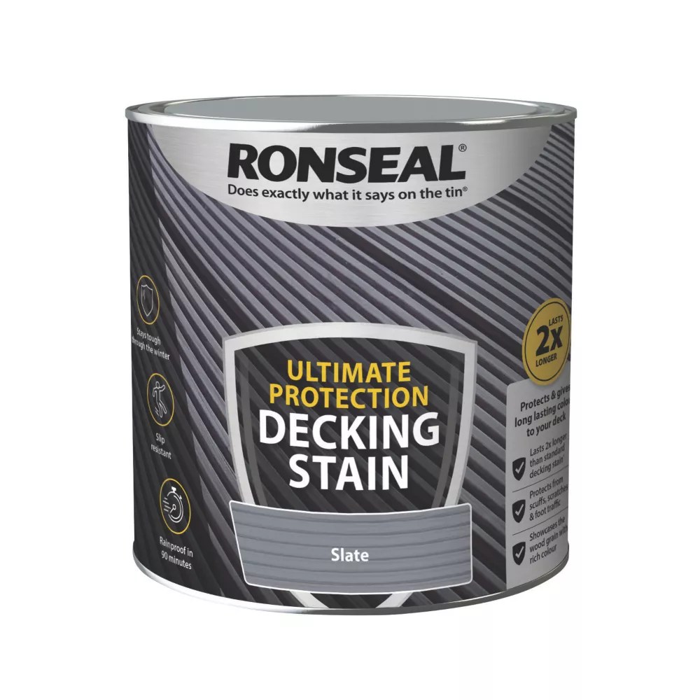Ronseal Ultimate Protection 2.5Ltr Slate Anti Slip Decking Stain Screwfix