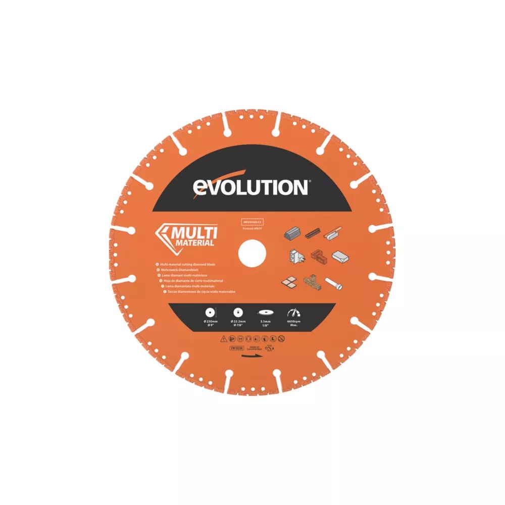 Evolution MD230SEGCS MultiMaterial Segmented Diamond Blade 230mm x 22