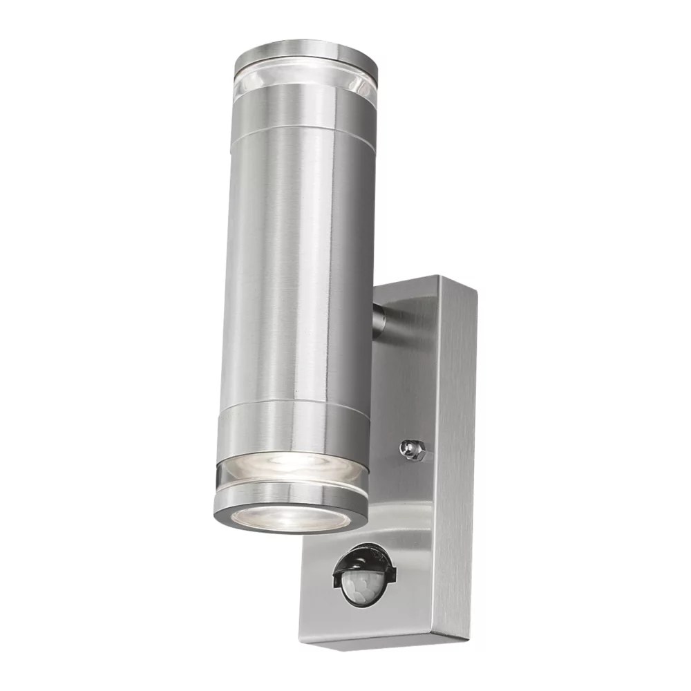 4lite Marinus Outdoor IP44 Up/Down Wall Light With PIR Sensor Stainless
