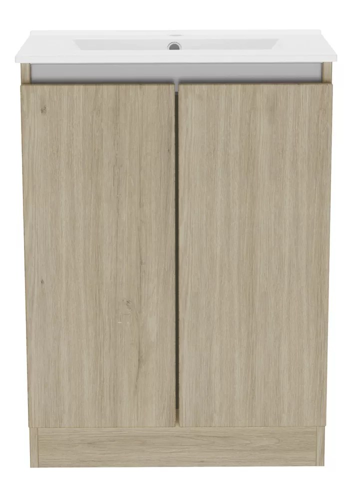 Newland Double Door Floor Standing Vanity Unit with Basin Effect