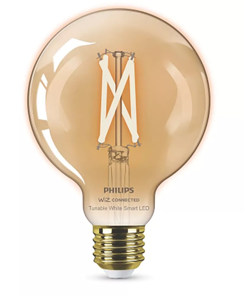 Philips Filament Globe Amber E27 E27 G95 LED Smart Light Bulb 7W 640lm