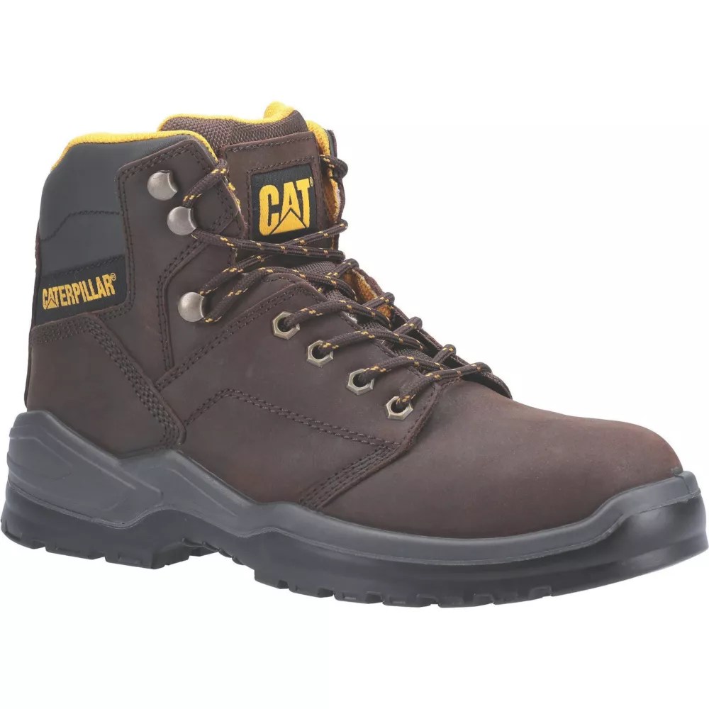 CAT Striver Size 5 Brown WaterResistant Steel Toe Cap Safety Boots