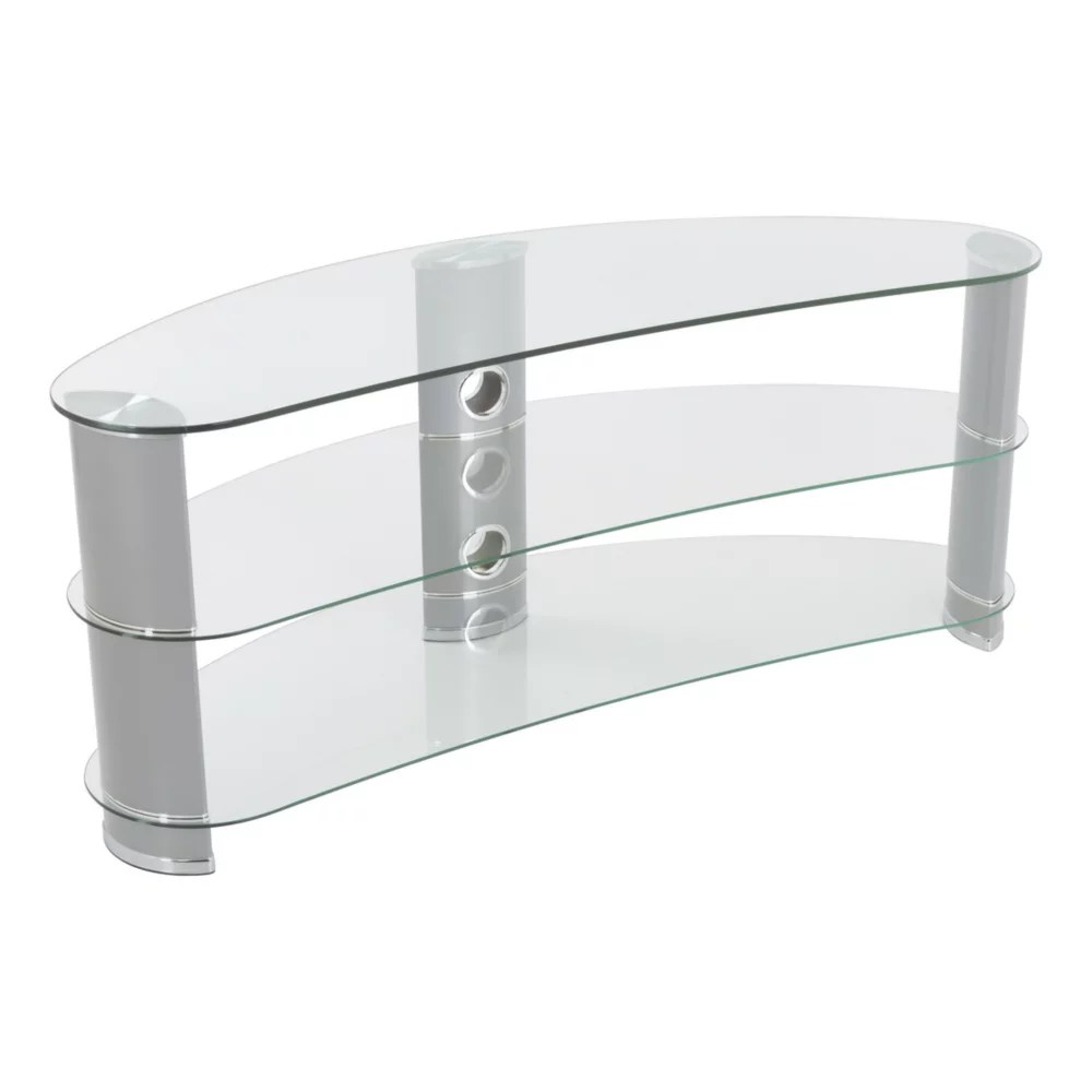 AVF Jelly Bean FS1200CURCS TV Stand Silver Body / Clear Glass Screwfix