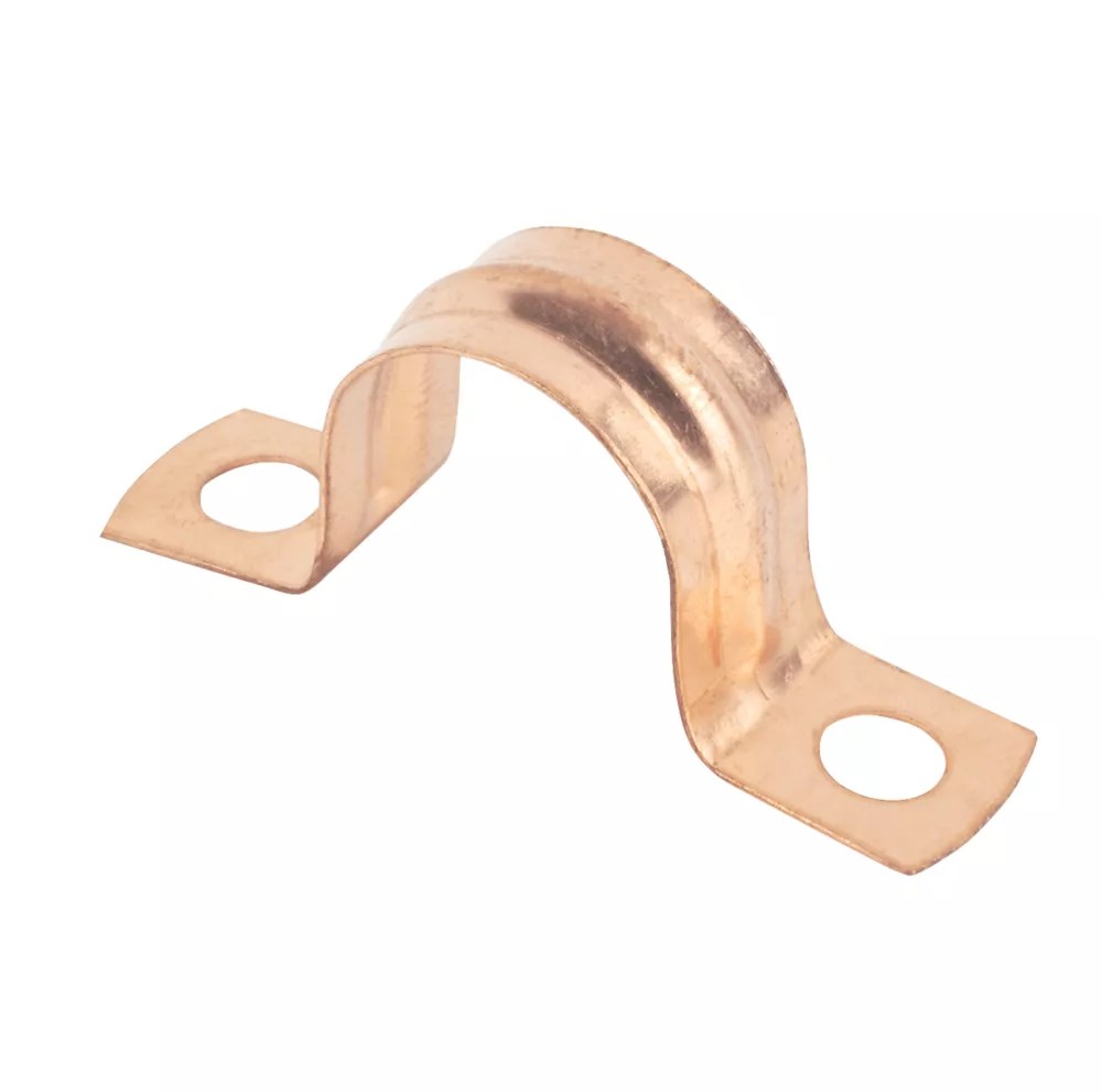 Essentials 15mm Pipe Clips Copper 10 Pack Screwfix