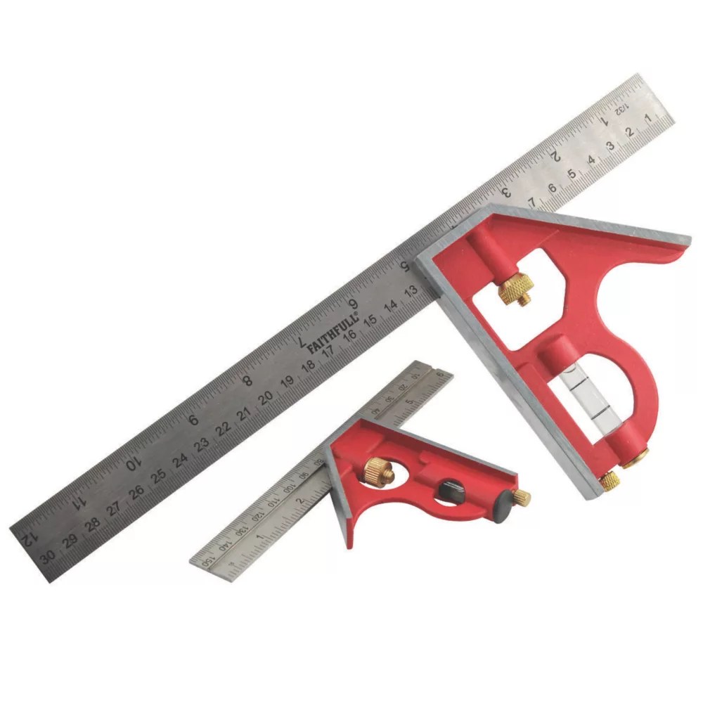 Faithfull Combination Square 2 Piece Set Screwfix