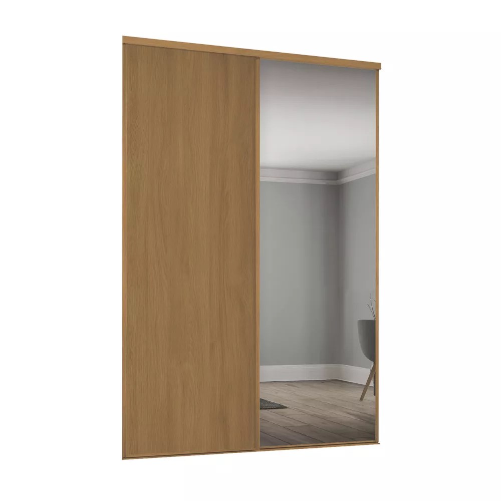 Spacepro Classic 2Door Sliding Wardrobe Door Kit Oak Frame Oak