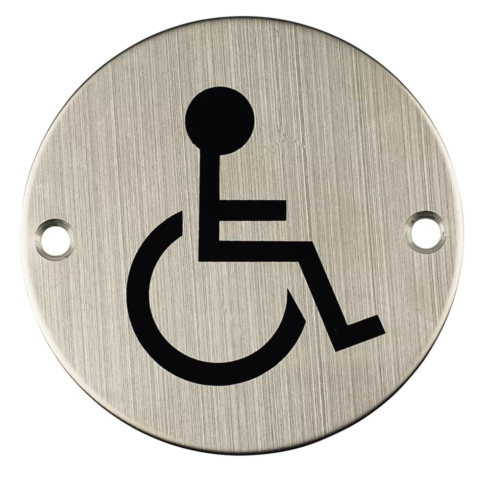 Essentials Disabled Toilet Sign 76mm Screwfix