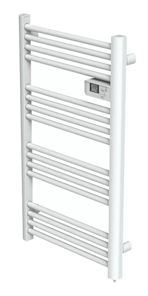 980mm x 550mm 800BTU White Flat Electric Towel Radiator Screwfix