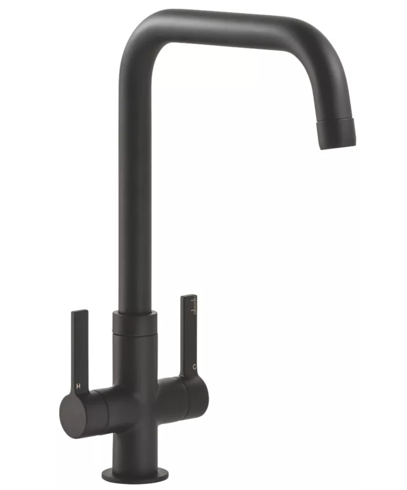 Abode Pico Quad DualLever Mono Mixer Kitchen Tap Matt Black Screwfix