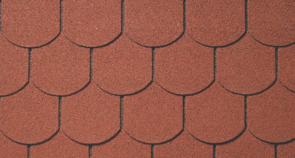 Roof Pro Red Round Bitumen Roof Shingles 1m x 340mm 16 Pack Screwfix
