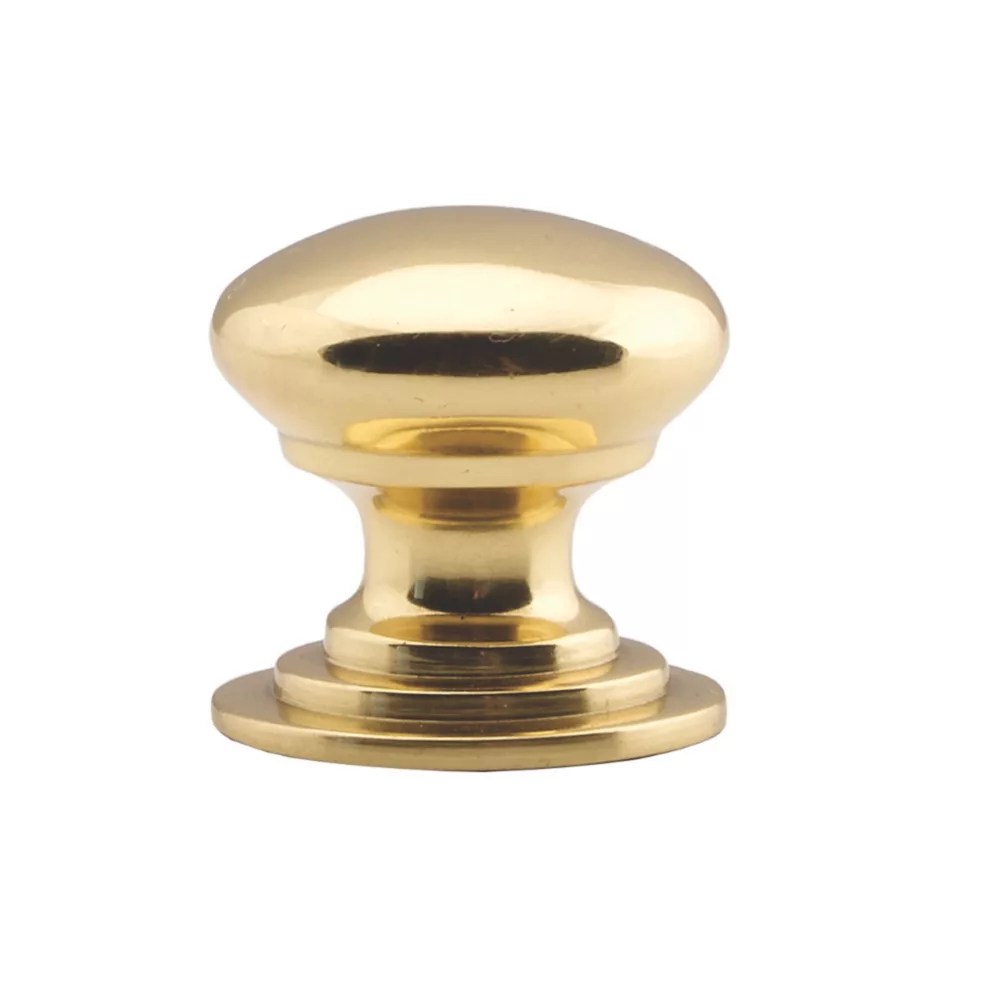 Carlisle Brass Victorian Cupboard Knob Polished Brass 32mm Screwfix
