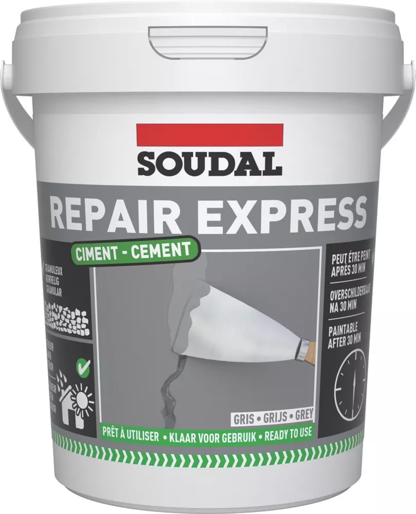 Soudal Repair Express Cement & Concrete Grey 900ml Screwfix