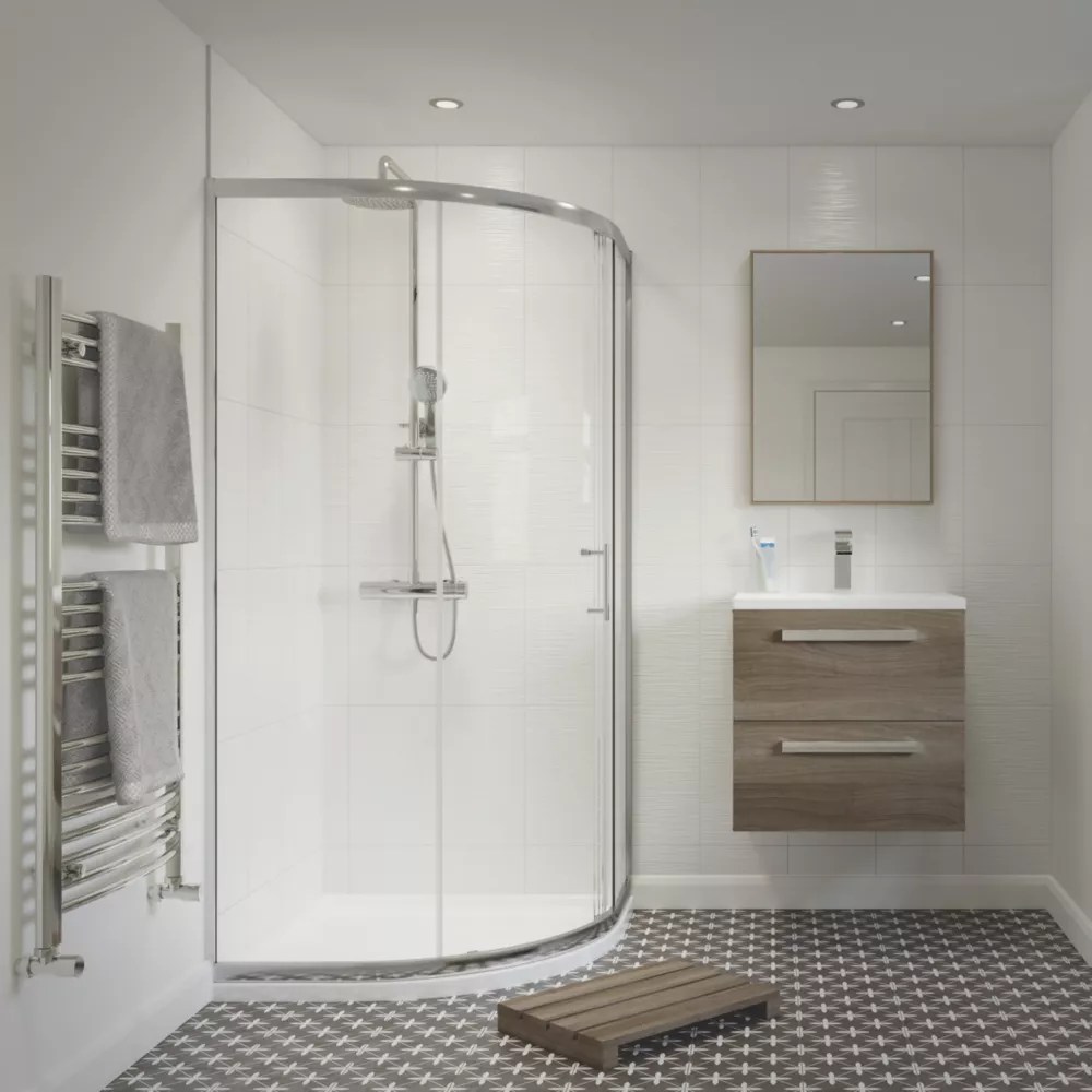 Framed Quadrant Shower Enclosure Polished SilverEffect/Clear 800mm x