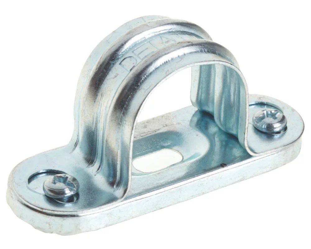 Deta TTE ZincPlated Steel Spacer Bar Saddles 25mm BZP 10 Pack Screwfix