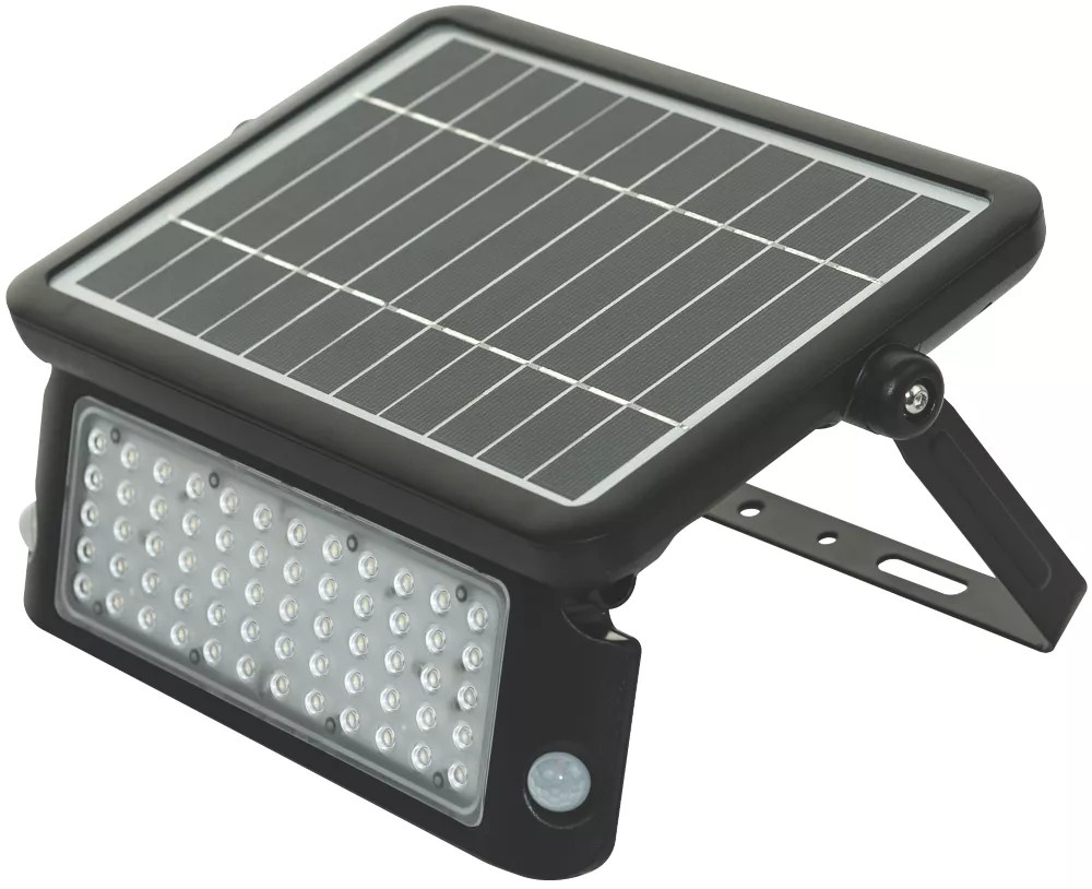 Luceco Lexsf11B40 Outdoor Led High Power Solar Floodlight With Pir & Photocell Sensor Black 1080Lm | Floodlights | Screwfix.com