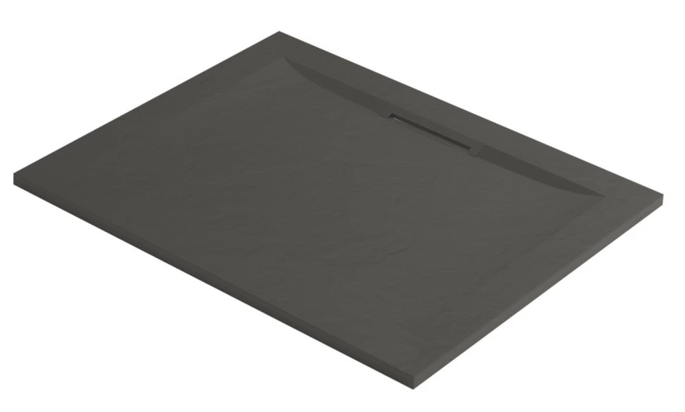 Mira Flight Level Rectangular Shower Tray Textured Slate Grey 1400mm x