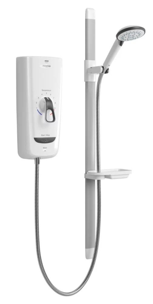 Mira Advance Flex White 9.8kW Thermostatic Electric Shower Screwfix