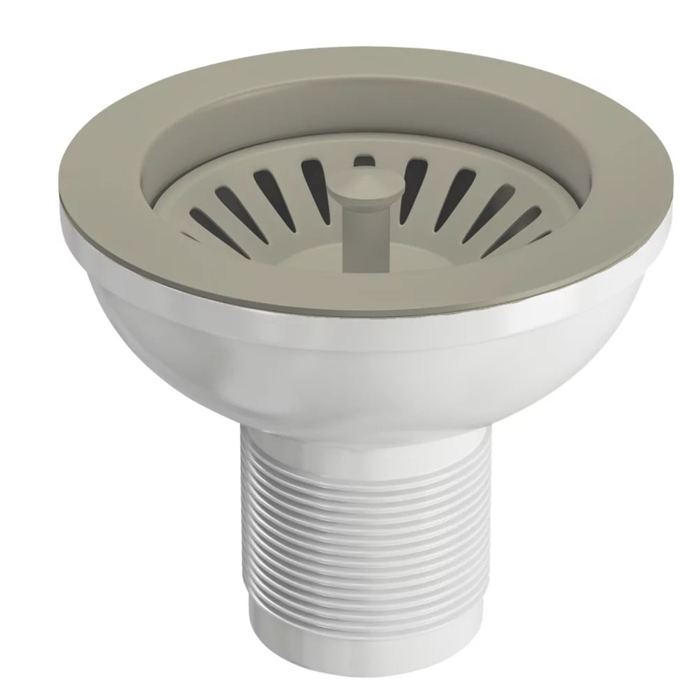 ETAL Sink Strainer Waste without Overflow Brushed Steel 90mm Screwfix