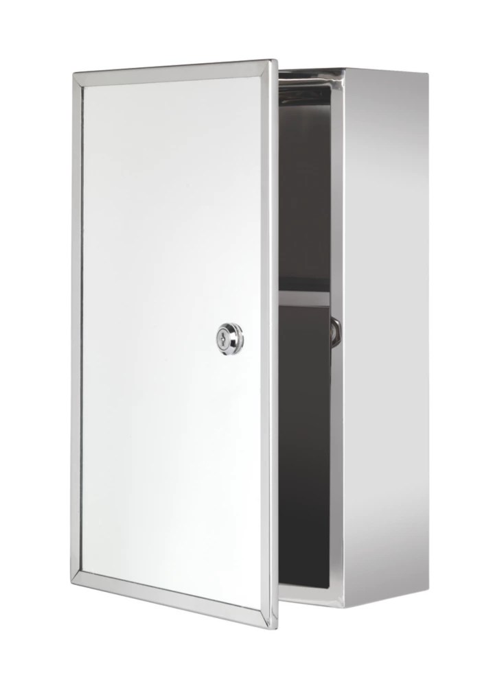 Croydex Lockable 1Door Bathroom Medicine 250mm x 130mm x 400mm