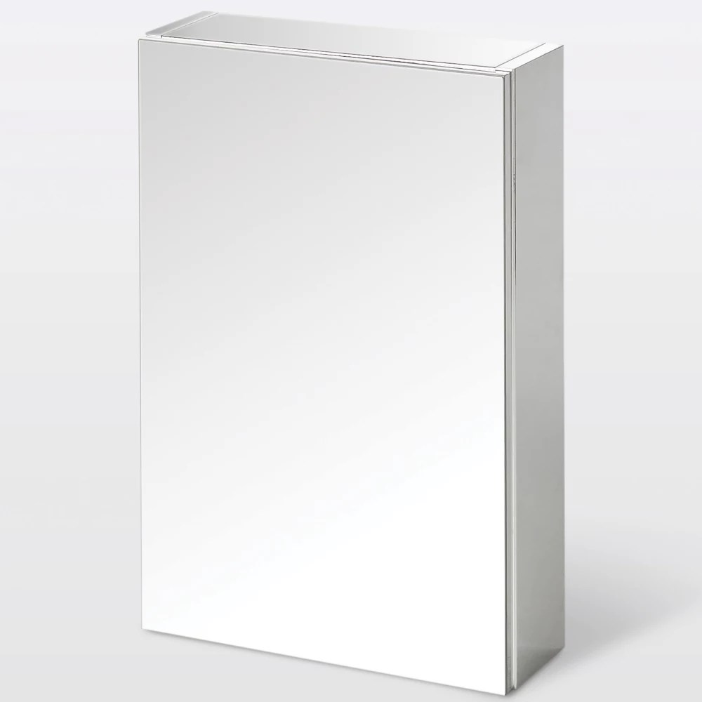 Imandra Mirrored Bathroom Silver Matt 400mm x 150mm x 600mm