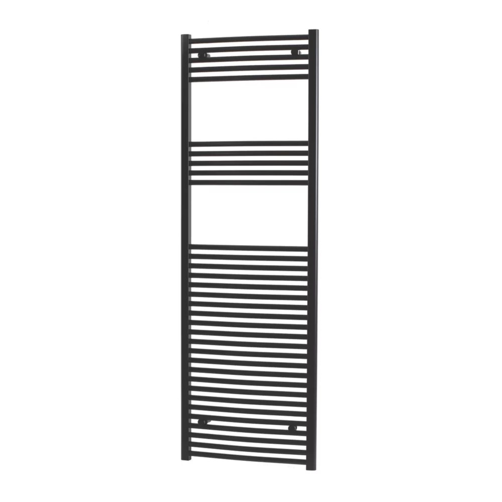 Flomasta 1800mm x 600mm 3146BTU Black Curved Towel Radiator Screwfix