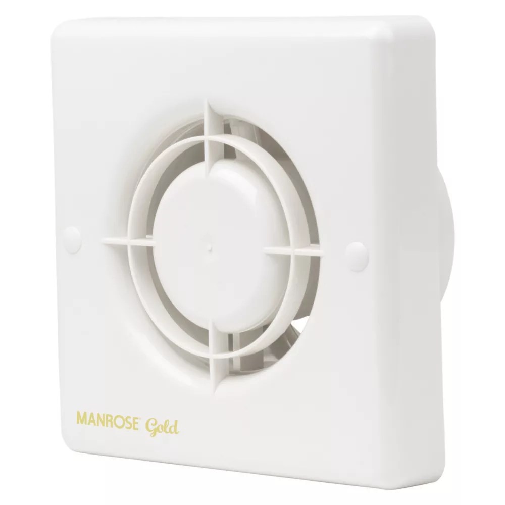 Manrose MG100S 100mm (4") Axial Bathroom Extractor Fan White 240V