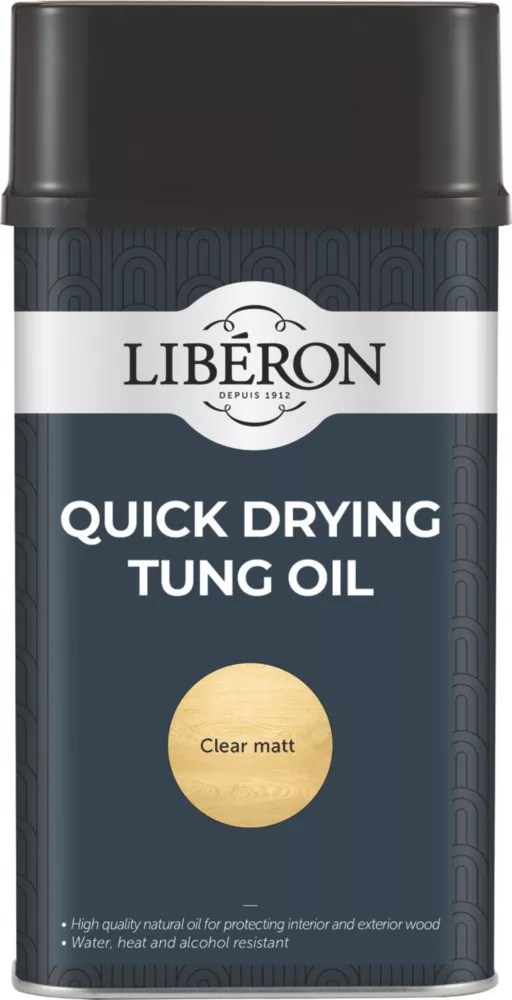 Liberon 1Ltr Clear Natural SolventBased Interior Wood Tung Oil Screwfix