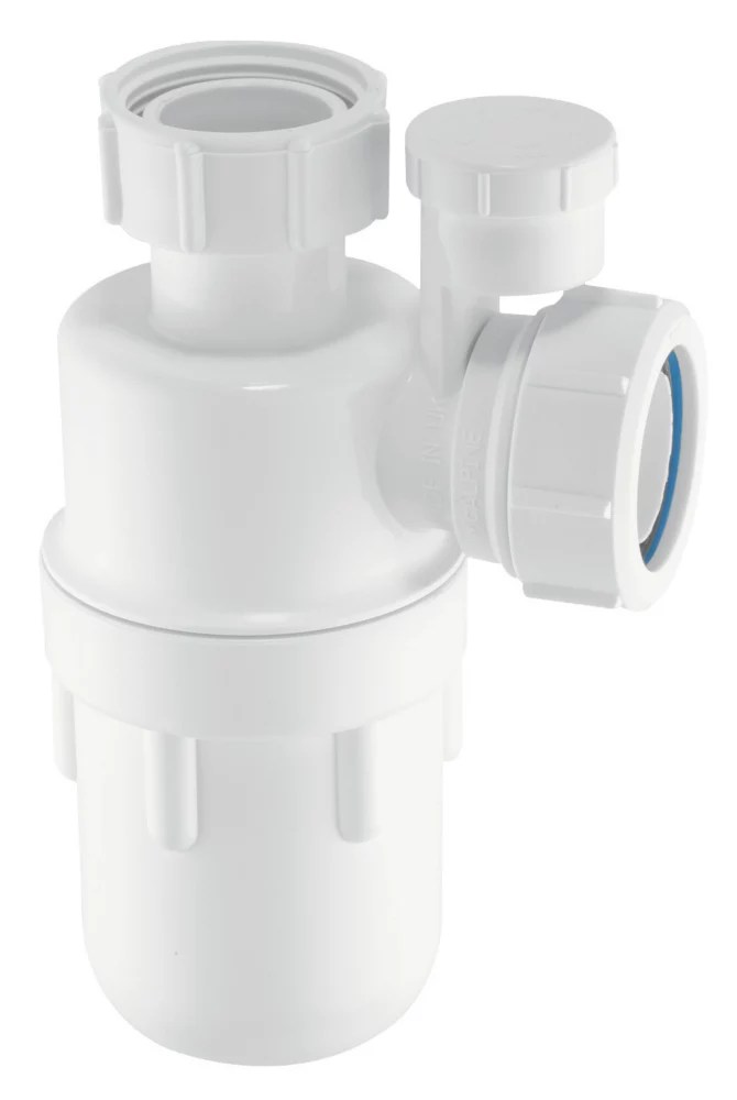 McAlpine AntiSyphon Bottle Trap White 32mm Screwfix