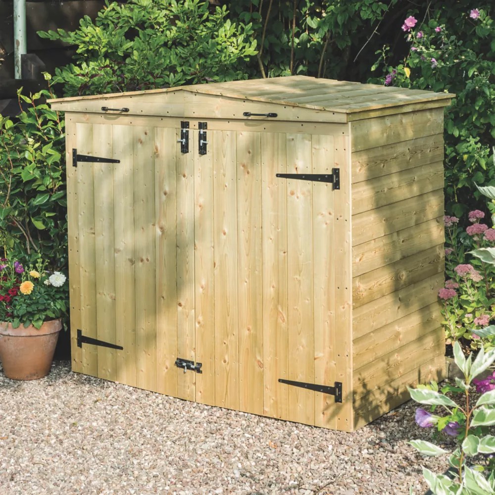 Rowlinson 4' 6" x 2' 6" (Nominal) Double Timber Bin Store Screwfix