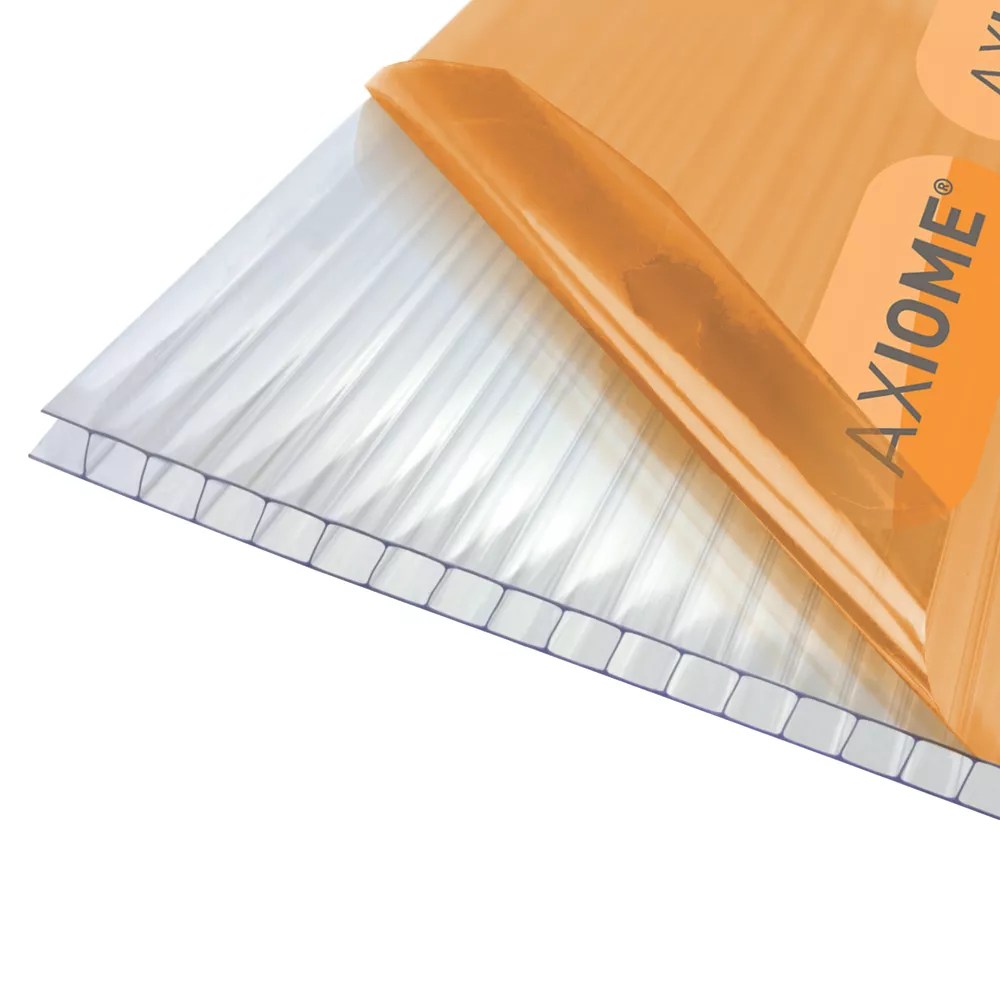 Axiome Twinwall Polycarbonate Sheet Clear 1000mm x 6mm x 4000mm Screwfix