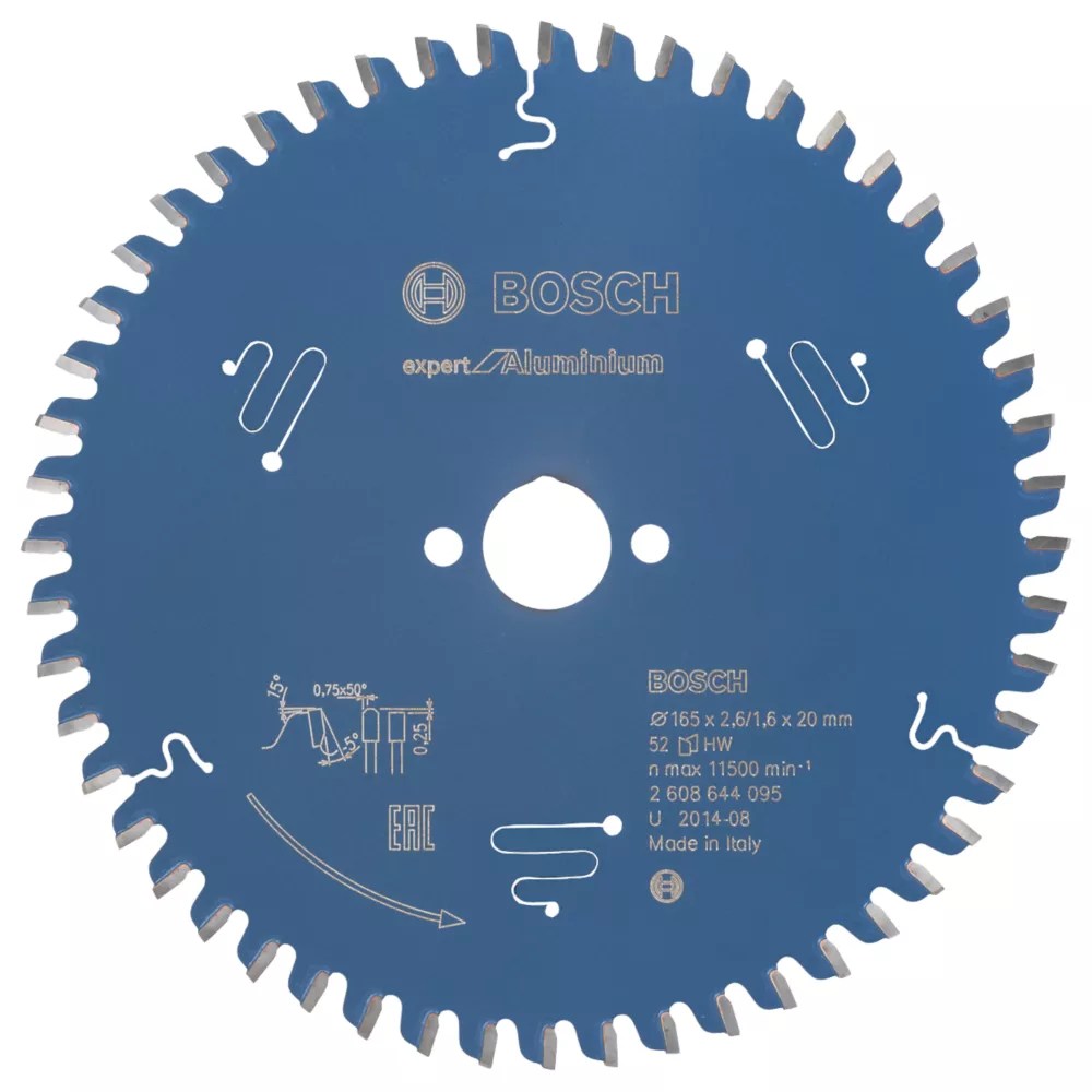 Bosch Expert Aluminium Circular Saw Blade 165mm x 20mm 52T Screwfix