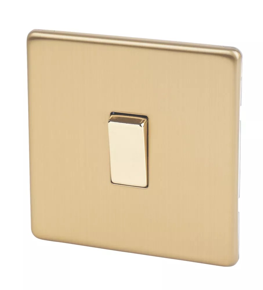 Varilight 10AX 1-Gang 2-Way Light Switch Brushed Brass | Switches