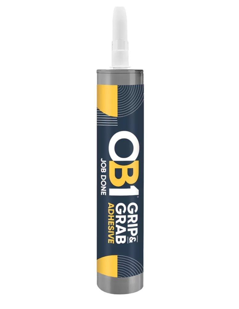 OB1 Grip & Grab SolventFree Instant Grab Adhesive White 290ml Screwfix