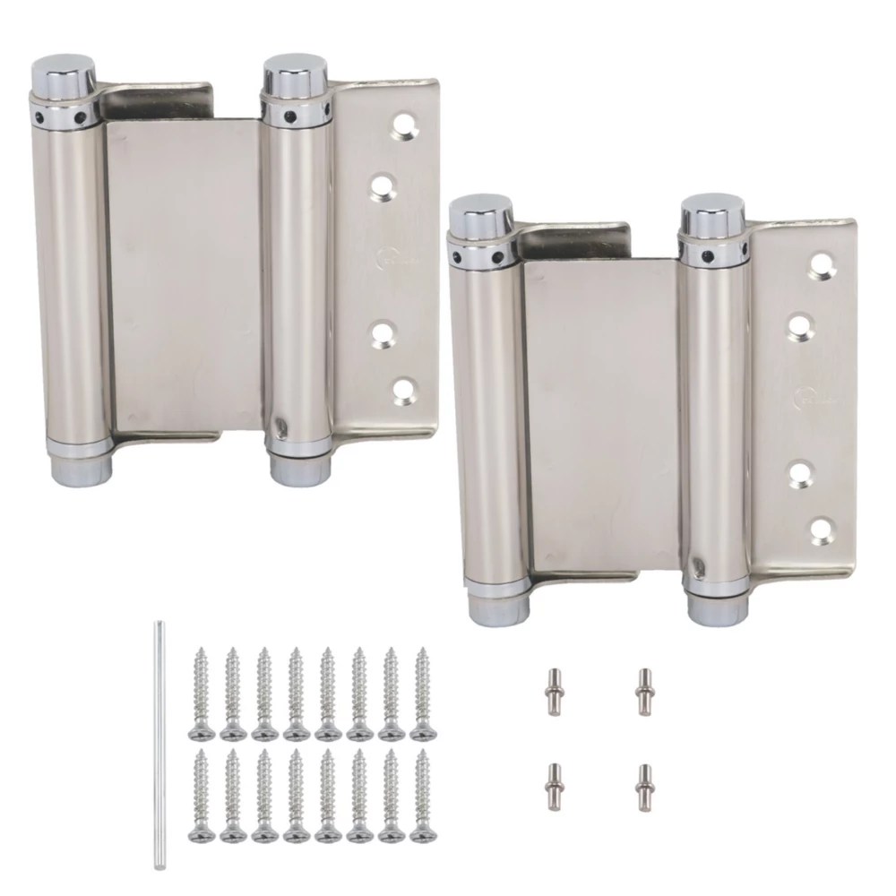 Eclipse Satin Stainless Steel Spring Hinges 103mm x 136.8mm 2 Pack